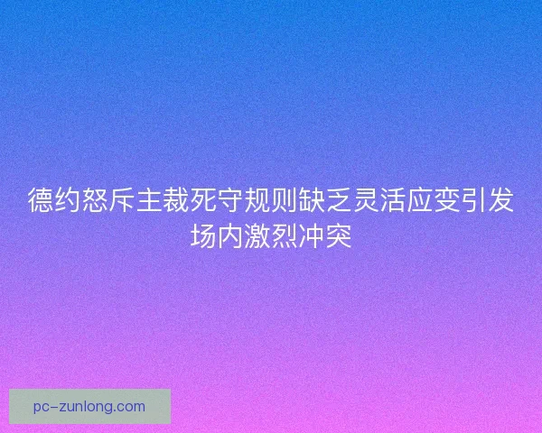德约怒斥主裁死守规则缺乏灵活应变引发场内激烈冲突