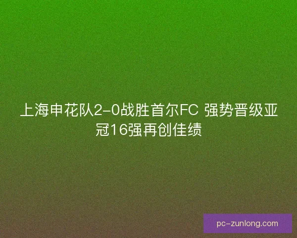 上海申花队2-0战胜首尔FC 强势晋级亚冠16强再创佳绩
