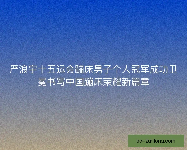 严浪宇十五运会蹦床男子个人冠军成功卫冕书写中国蹦床荣耀新篇章